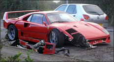 Ferrari F40(?) Crashes On The Isle of Wight