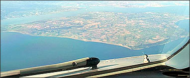 Aerial view of the Isle of Wight