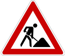 Roadworks sign